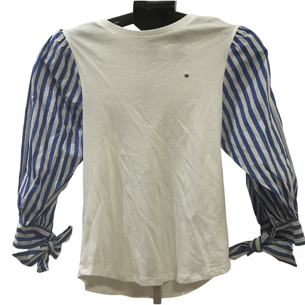 NWT Tommy Hilfiger Blue and White Stripe Blouse Women's size S